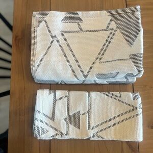 Cost Plus World Market Black/Ivory Abstract Geo Towel Set